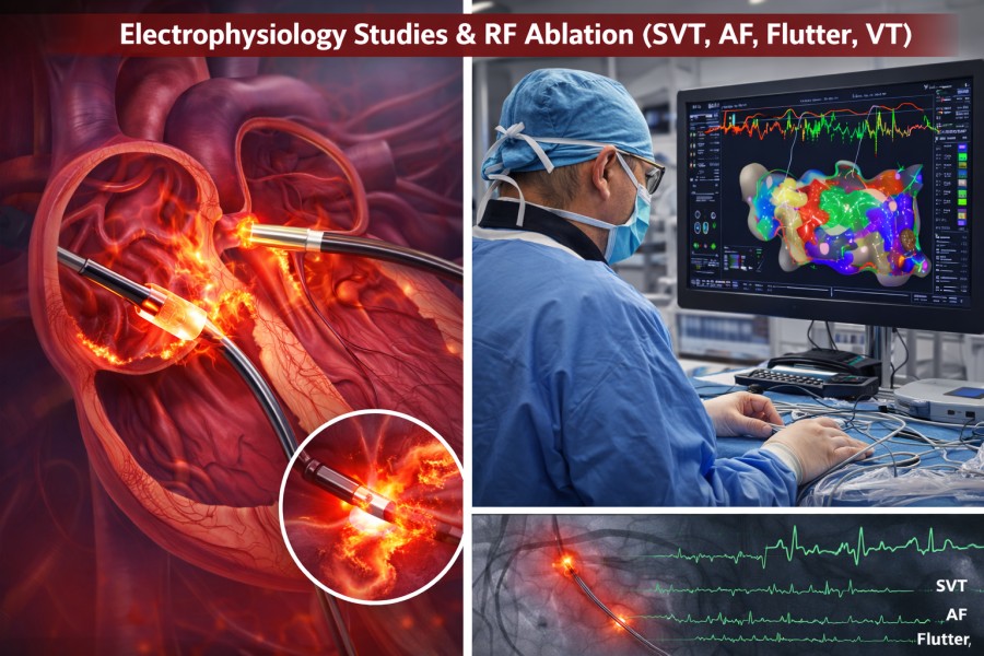 Electrophysiology Studies & RF Ablation (SVT, AF, Flutter, VT)