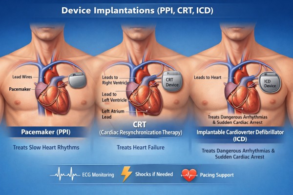Device Implantations (PPI, CRT, ICD)